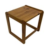 Ensemble vintage de trois tables d'appoint en pin, tables gigognes, années 1970