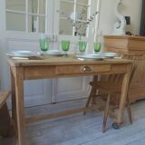 Vintage kitchen table on casters.