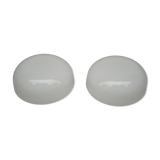 Set of two ceiling lights in white opaline, 60-70s