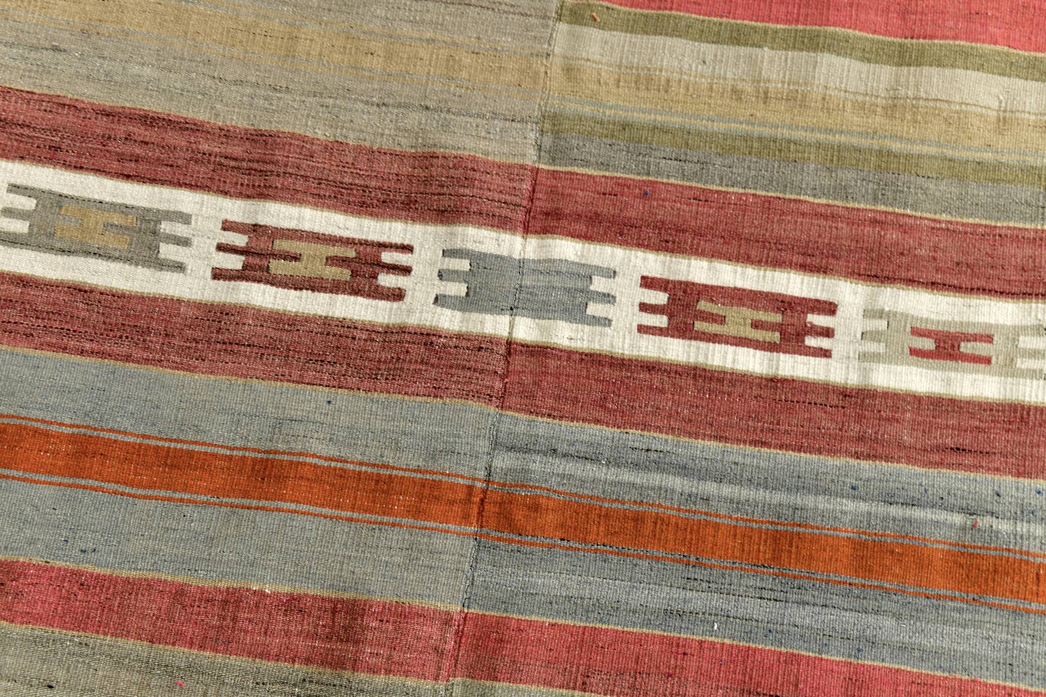 Red & Brown Turkish Kilim Rug 140x243Cm SK 35178