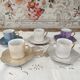 Set of 5 iridescent harlequin espresso coffee cups
