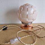 Table lamp in Cubic cubic pink opaline very graphic