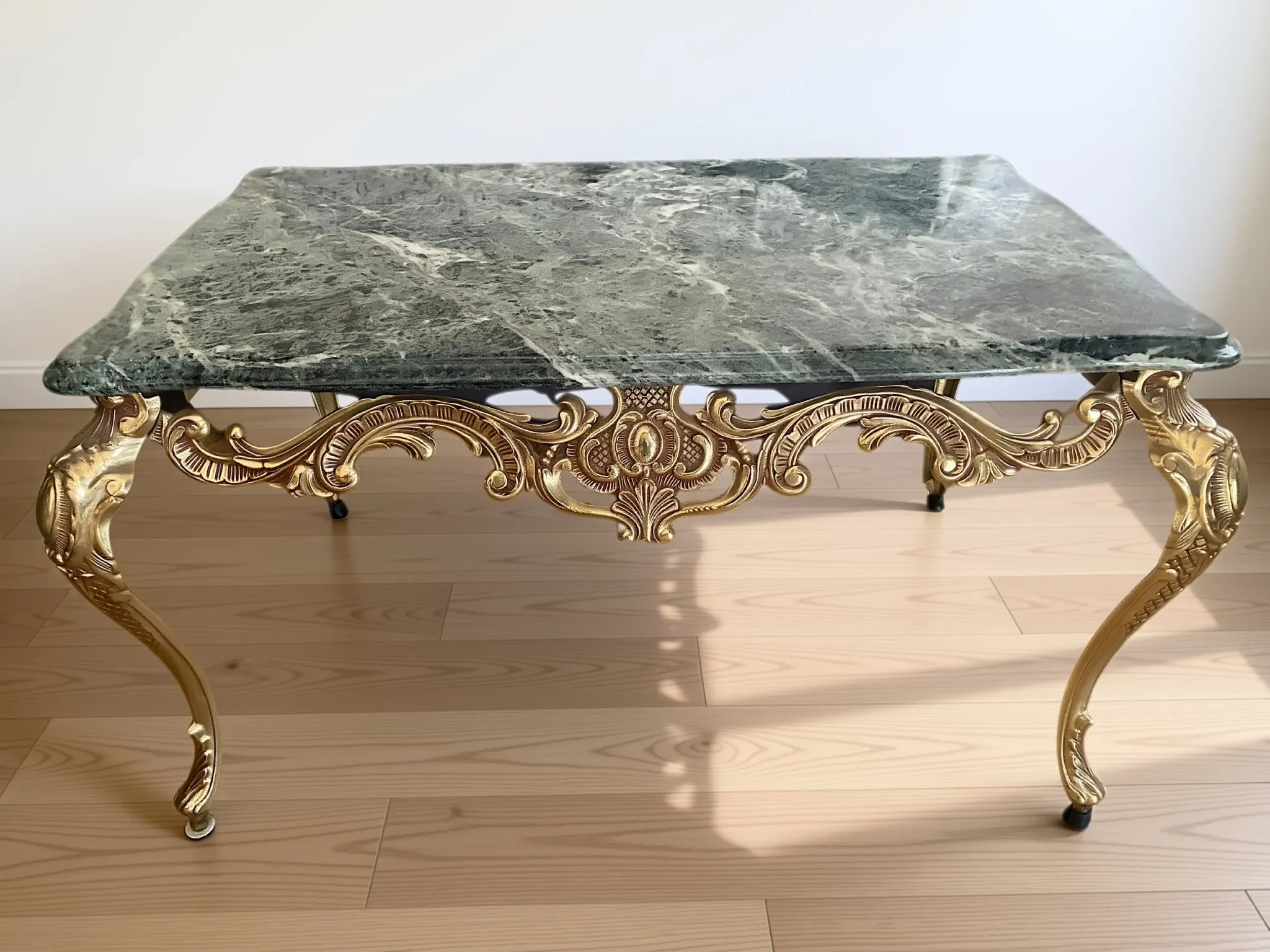 1960s marble and metal coffee table