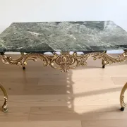 1960s marble and metal coffee table