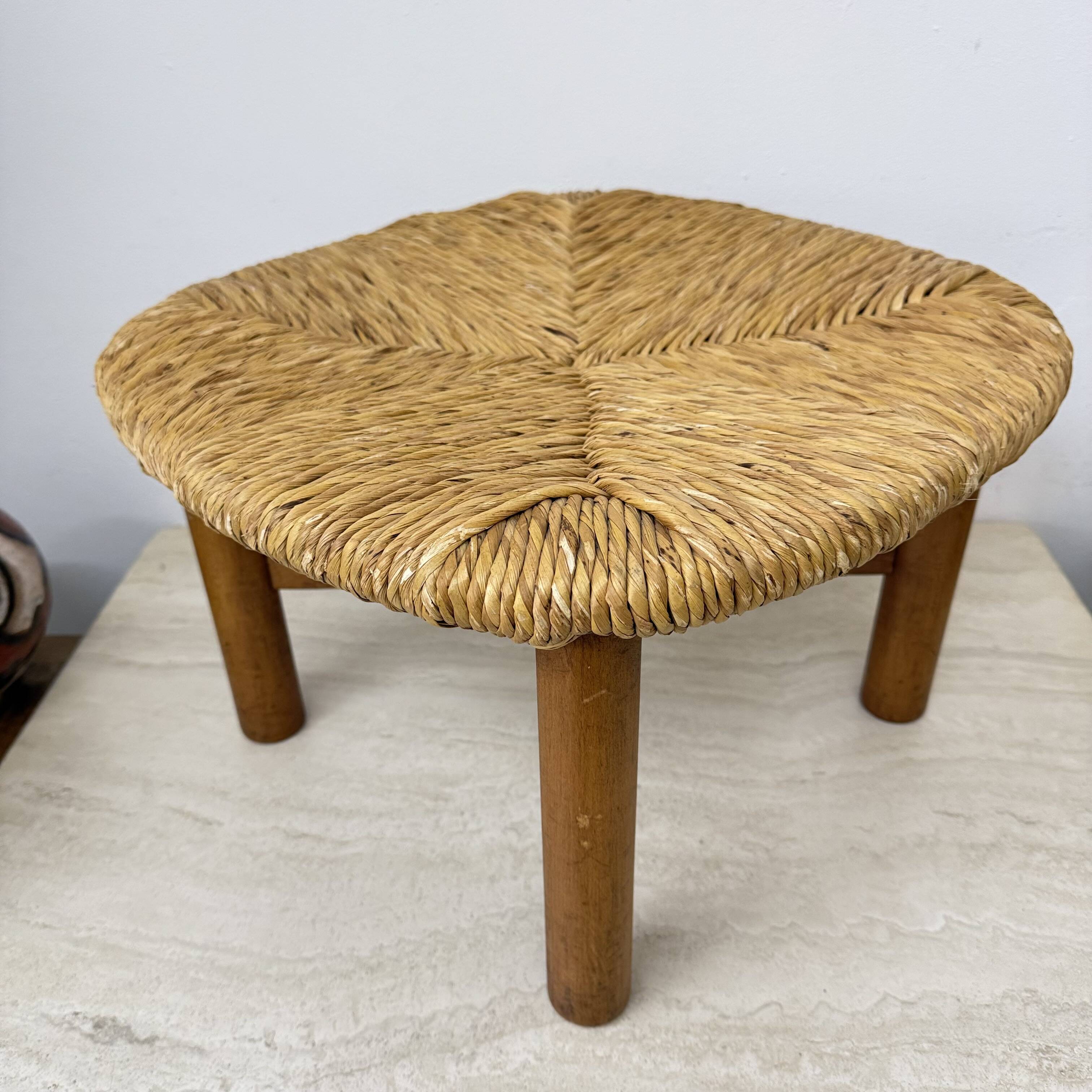 Italian Rush Stool by Lorenzo Forges Davanzati, 1960s