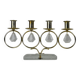 Brass Candelabra with Art Glass Base and Glass Prisms by Gunnar Ander for Ystad-Metall, Sweden, 1950s