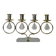 Brass Candelabra with Art Glass Base and Glass Prisms by Gunnar Ander for Ystad-Metall, Sweden, 1950s