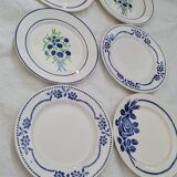 6 mismatched old plates
