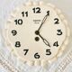 Horloge pendule murale ronde céramique crème Bayard 8 days vintage