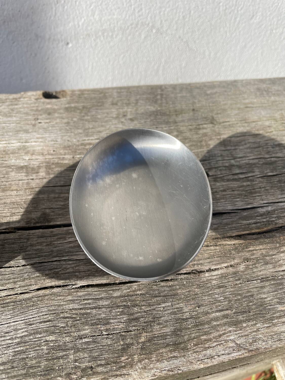 6 oval brushed stainless steel cups