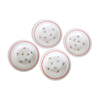 Hollow plates, Ceranord, Semi Porcelaine Française of the late 50s