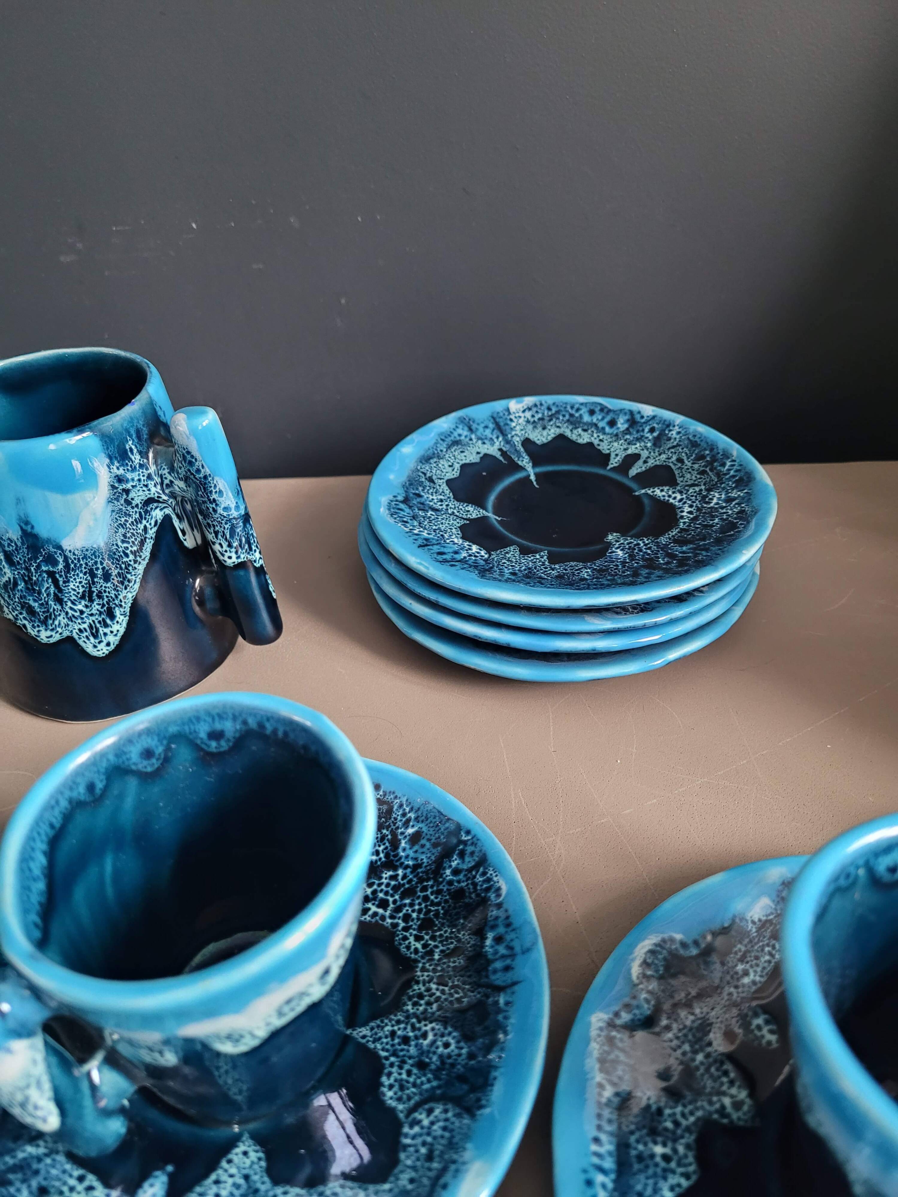 Vallauris blue coffee set - 22 pieces