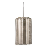 Cylindrical suspension light with crystal glass by Doria, Germany, 1970s.