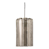 Cylindrical suspension light with crystal glass by Doria, Germany, 1970s.
