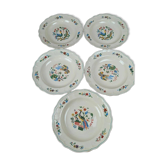 Lot de 5 assiettes creuses Salins décor oiseaux