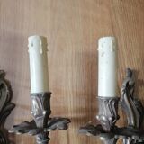 Paire d'applique en bronze de style louis xv rocaille