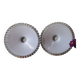 Set of 2 vintage pendant lampshades in wavy white opaline glass