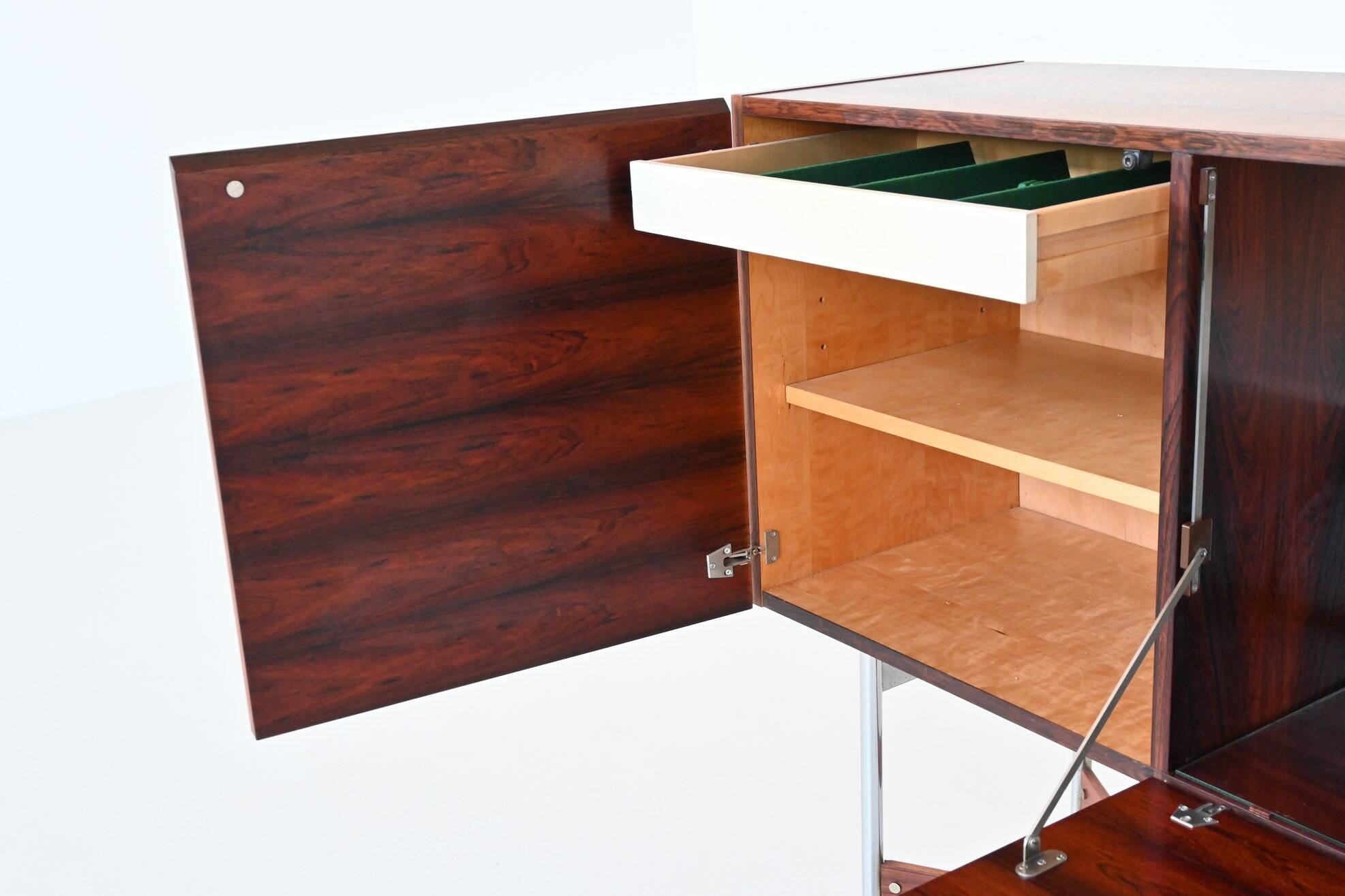 Rudolf Bernd Glatzel rosewood bar cabinet Fristho the Netherlands 1956