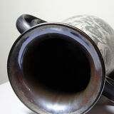 Antique Art Deco vase from 1920-40 in fine stoneware, Art Nouveau style with chinoiserie decoration.