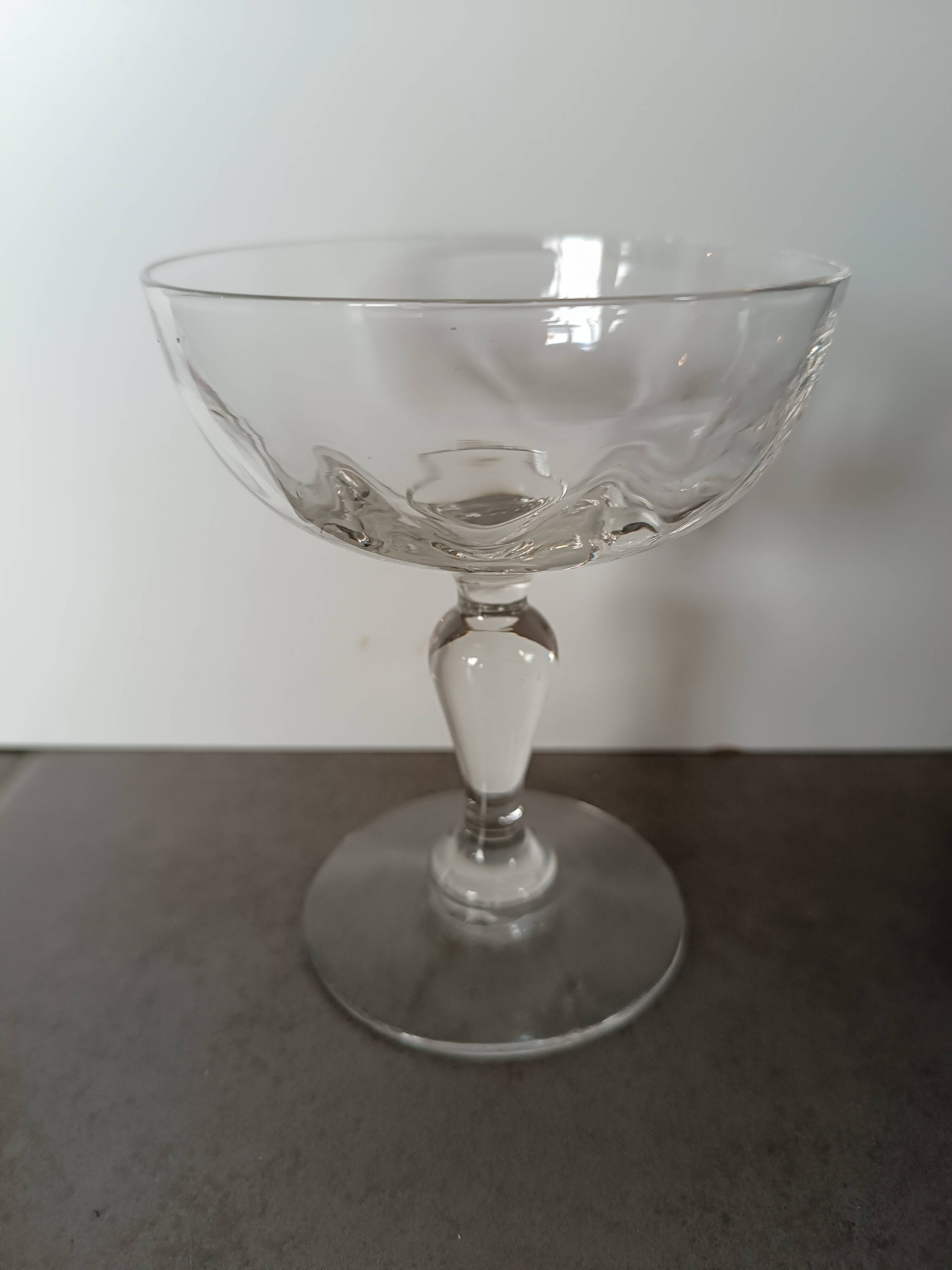 14 Champagne glasses in 19th century blown glass