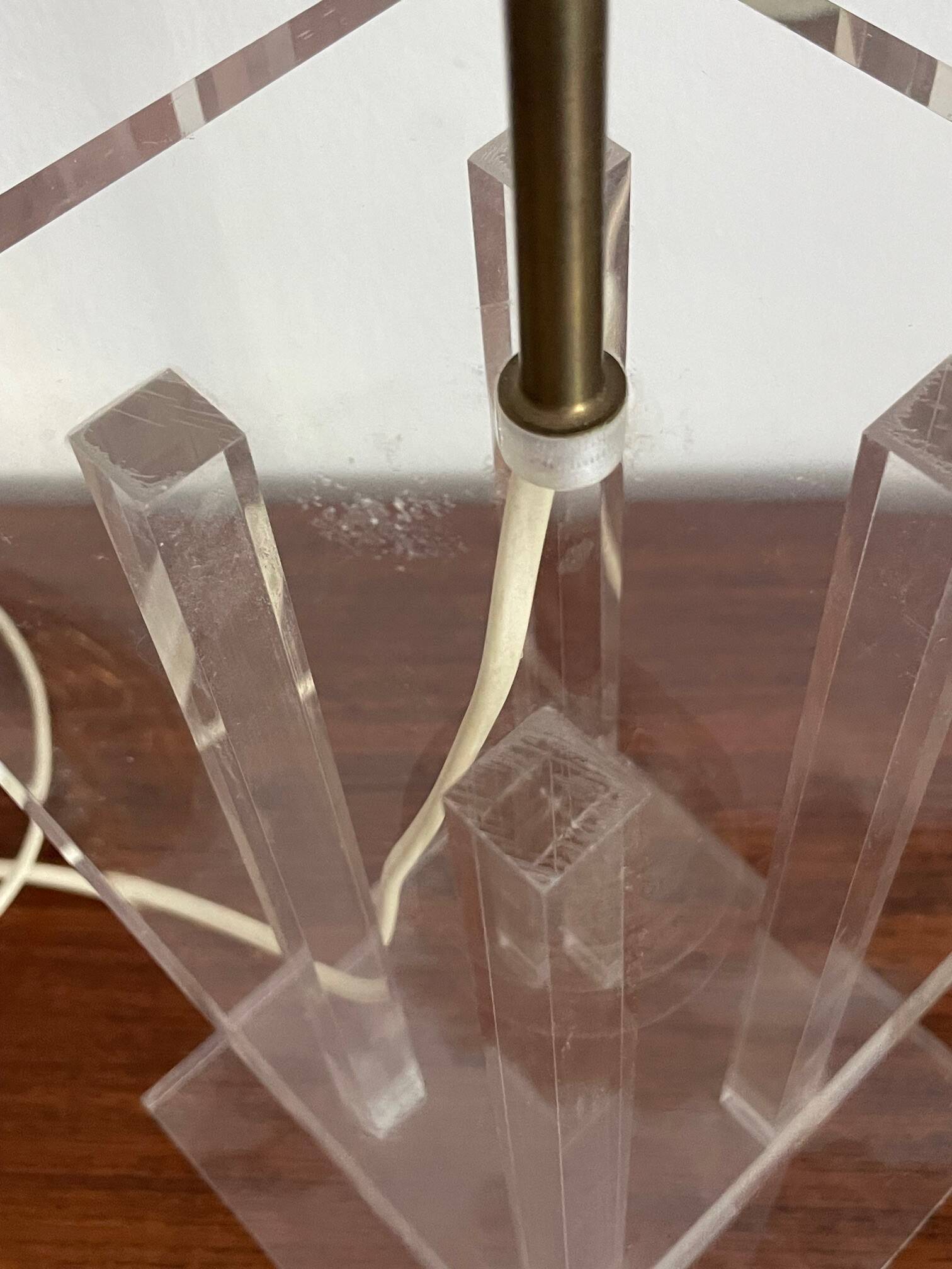 Vintage lamp by David Lange, crystal model in plexiglass.
