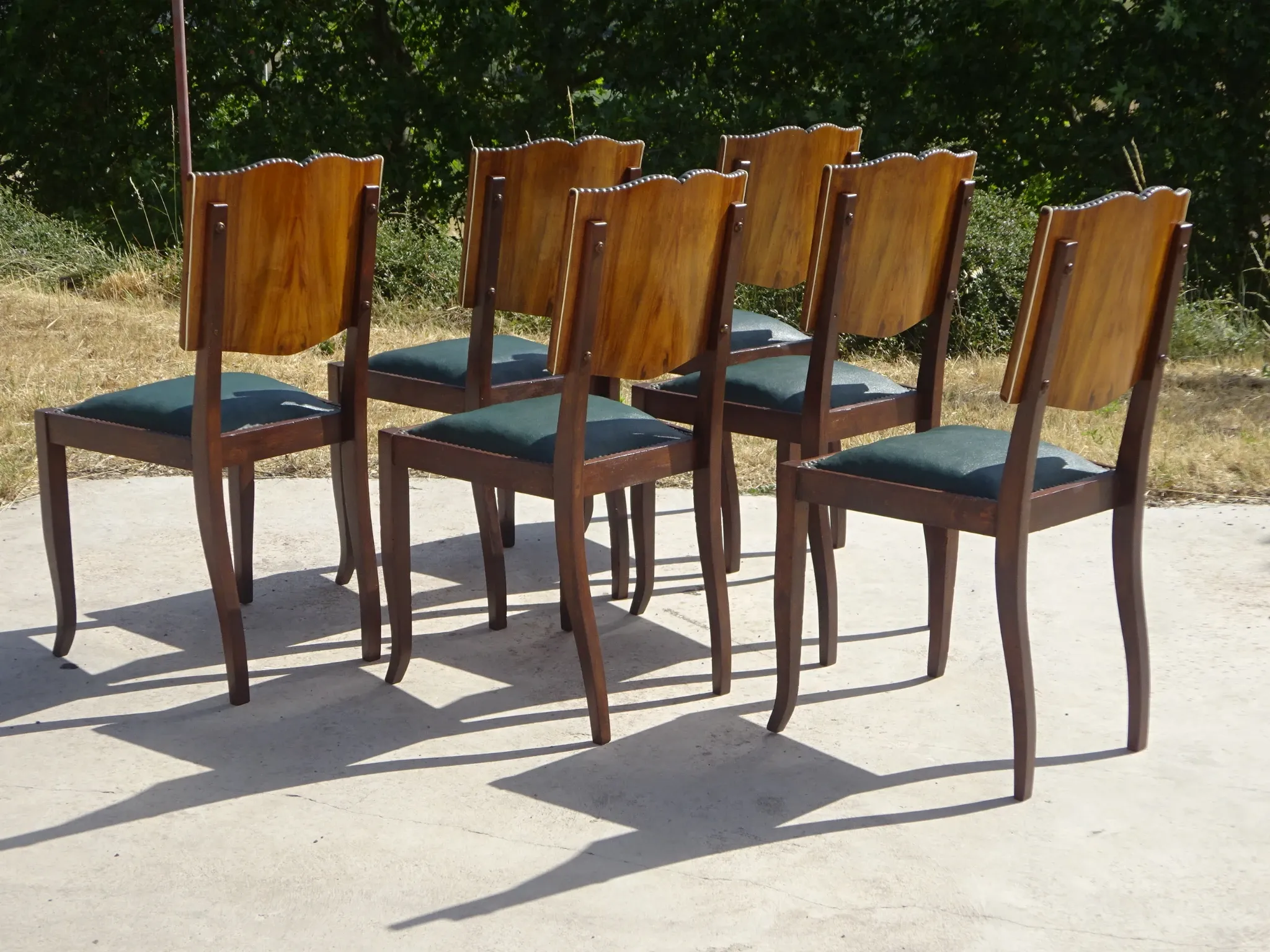 Chaises Art Déco restaurées, lot de 6