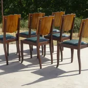 Chaises Art Déco restaurées, lot de 6
