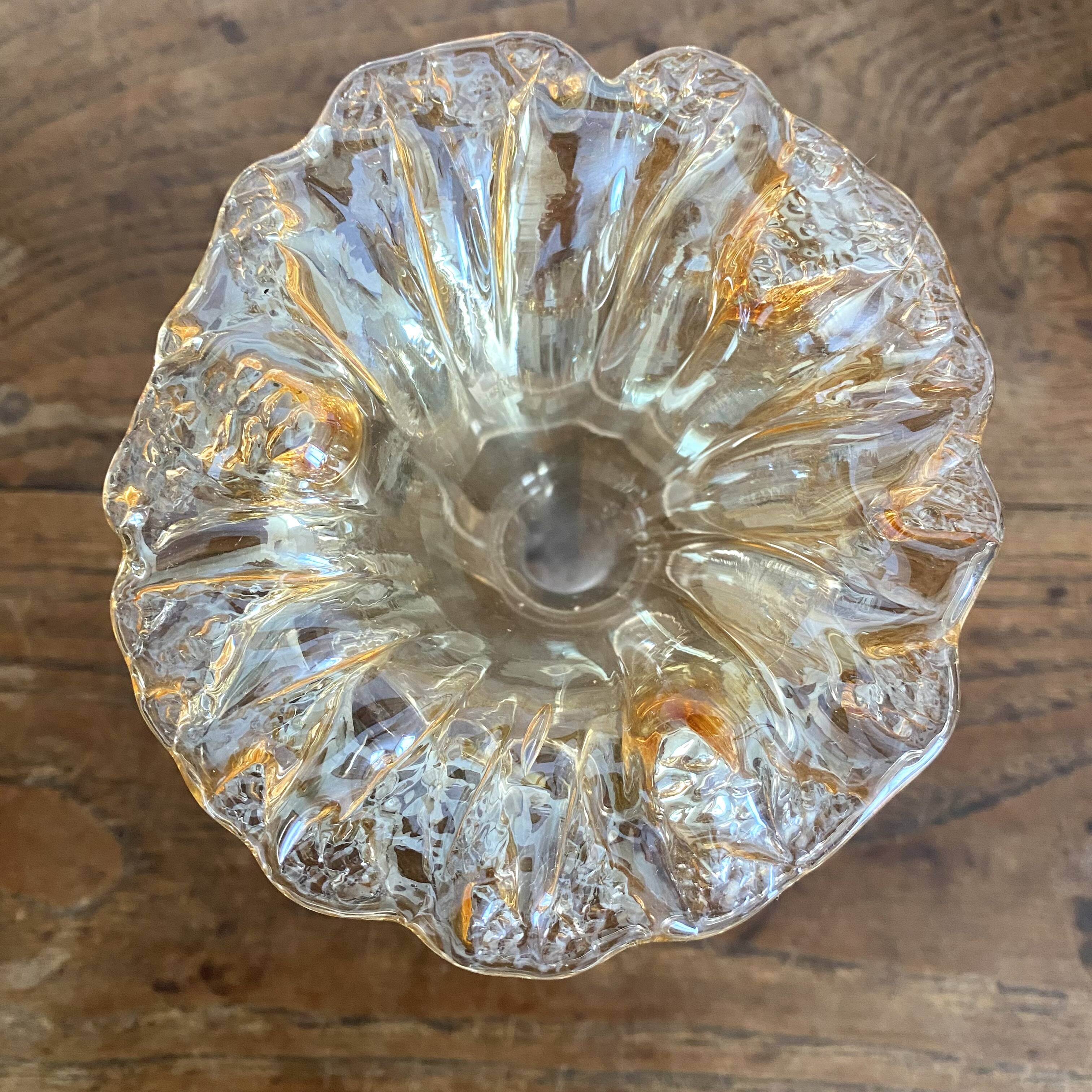 Murano blown glass trumpet vase, 1960s-70s