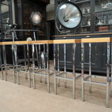 Lot of 6 old bar top stools 1970