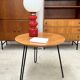 Table d'appoint ronde pieds épingles métal laqué noir