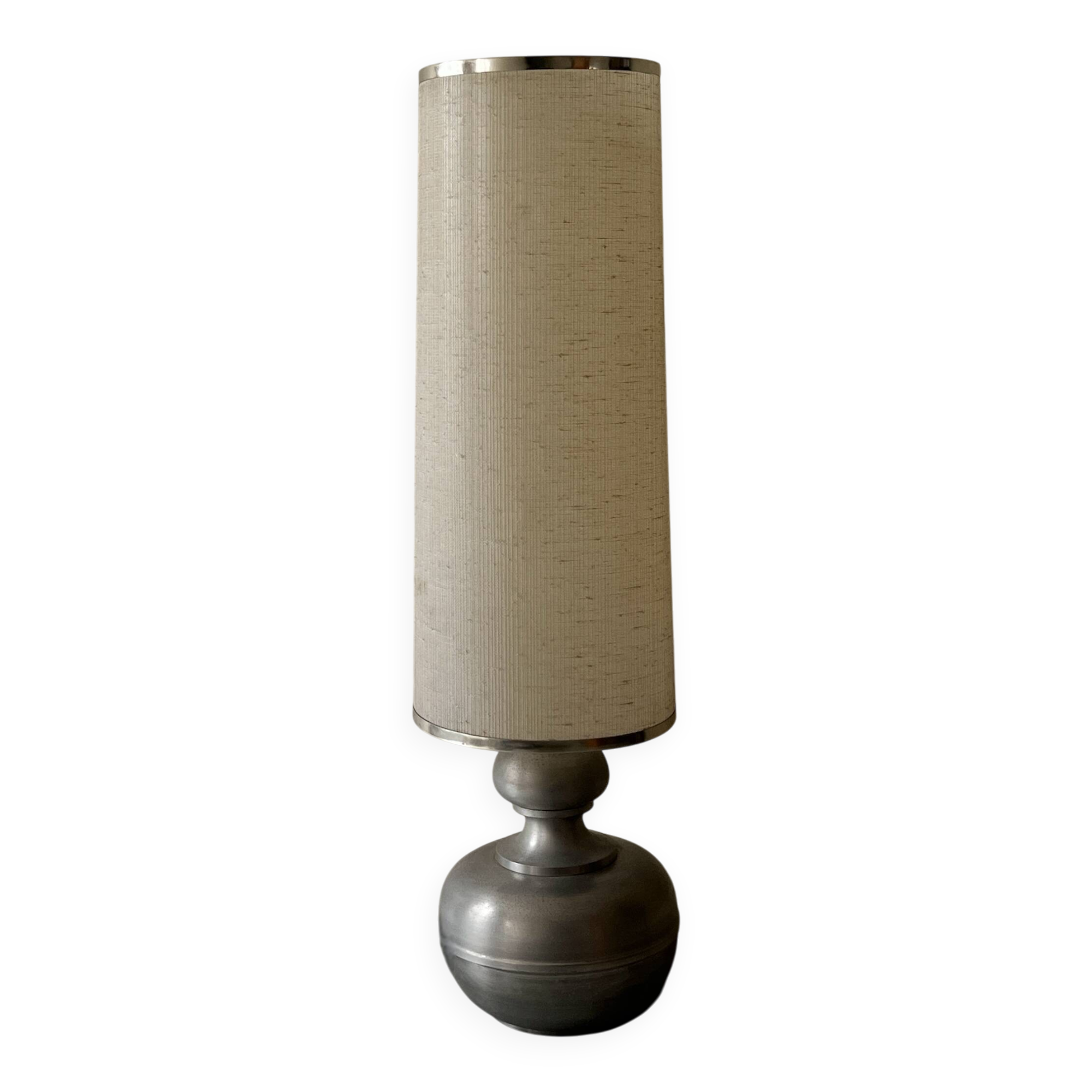 Lampe de sol en métal brossé Philippe Barbier, design 1970