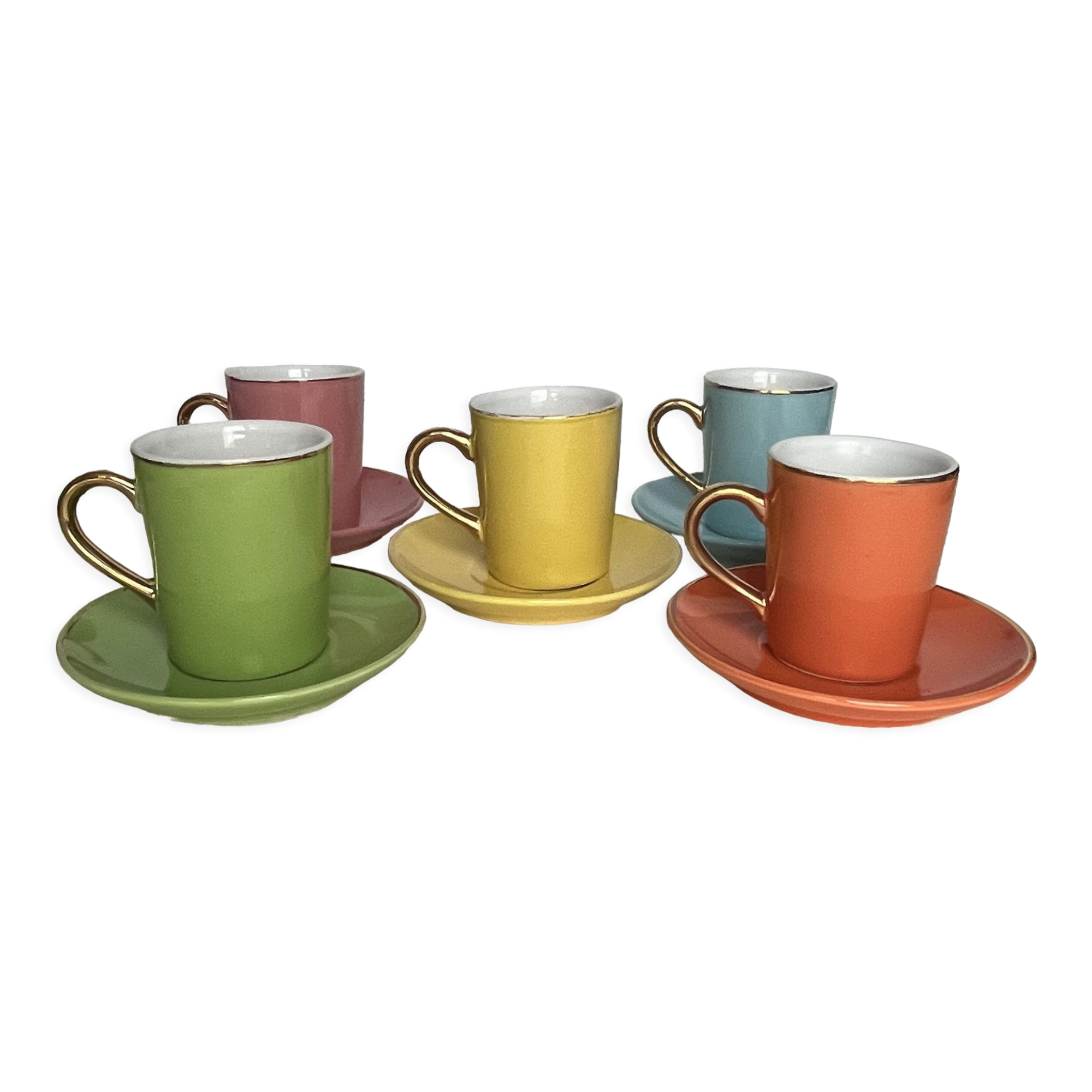 Set of 5 cups of color L. Dake & Zn