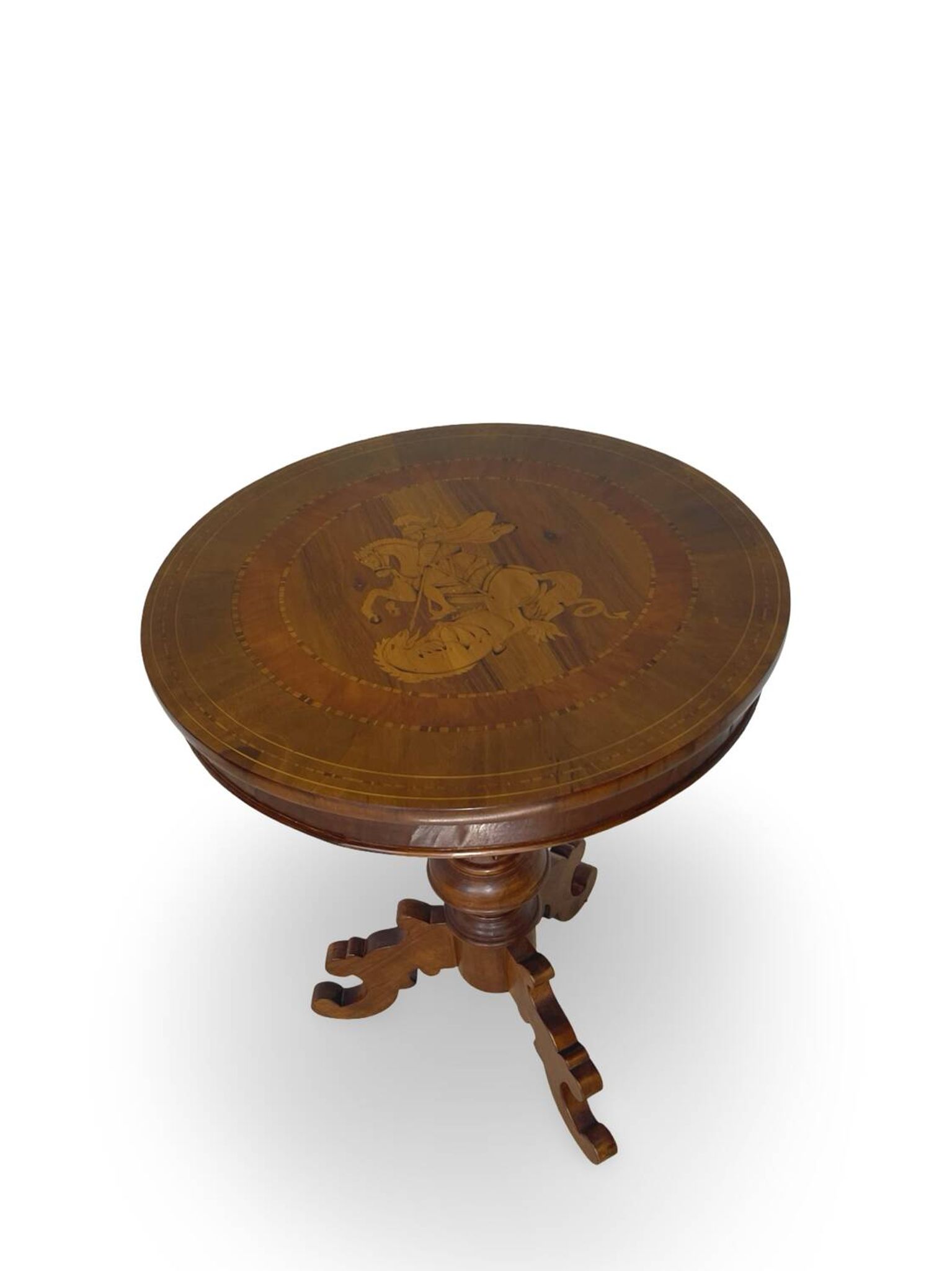 an antique Italian Sorrento occasional table top, from the 19th