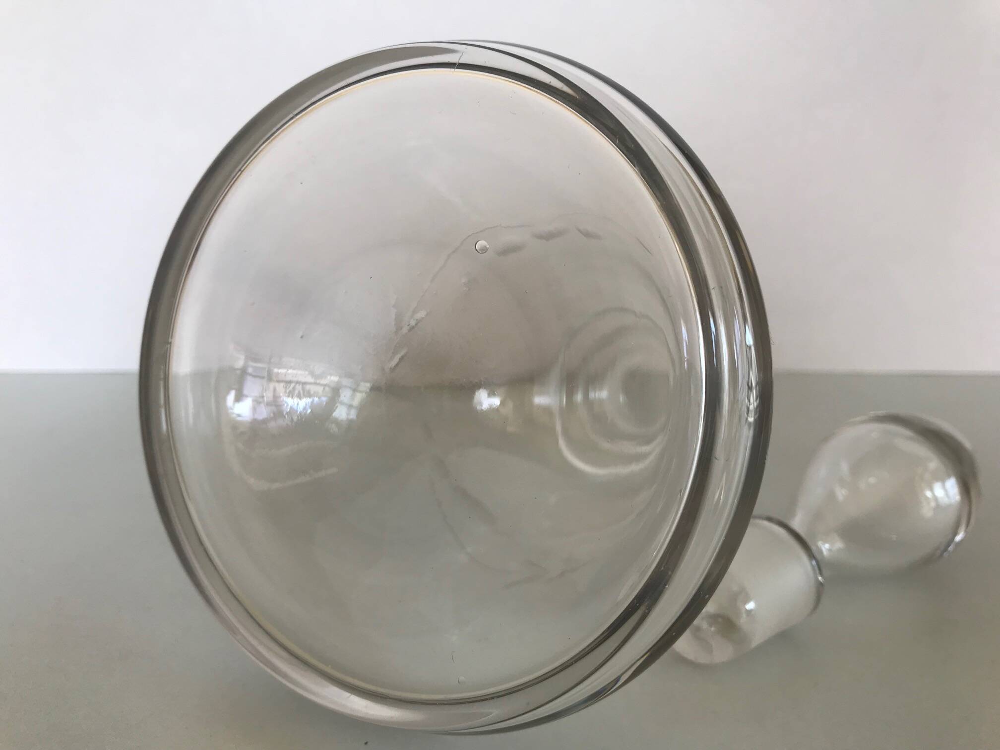 Antique engraved glass carafe