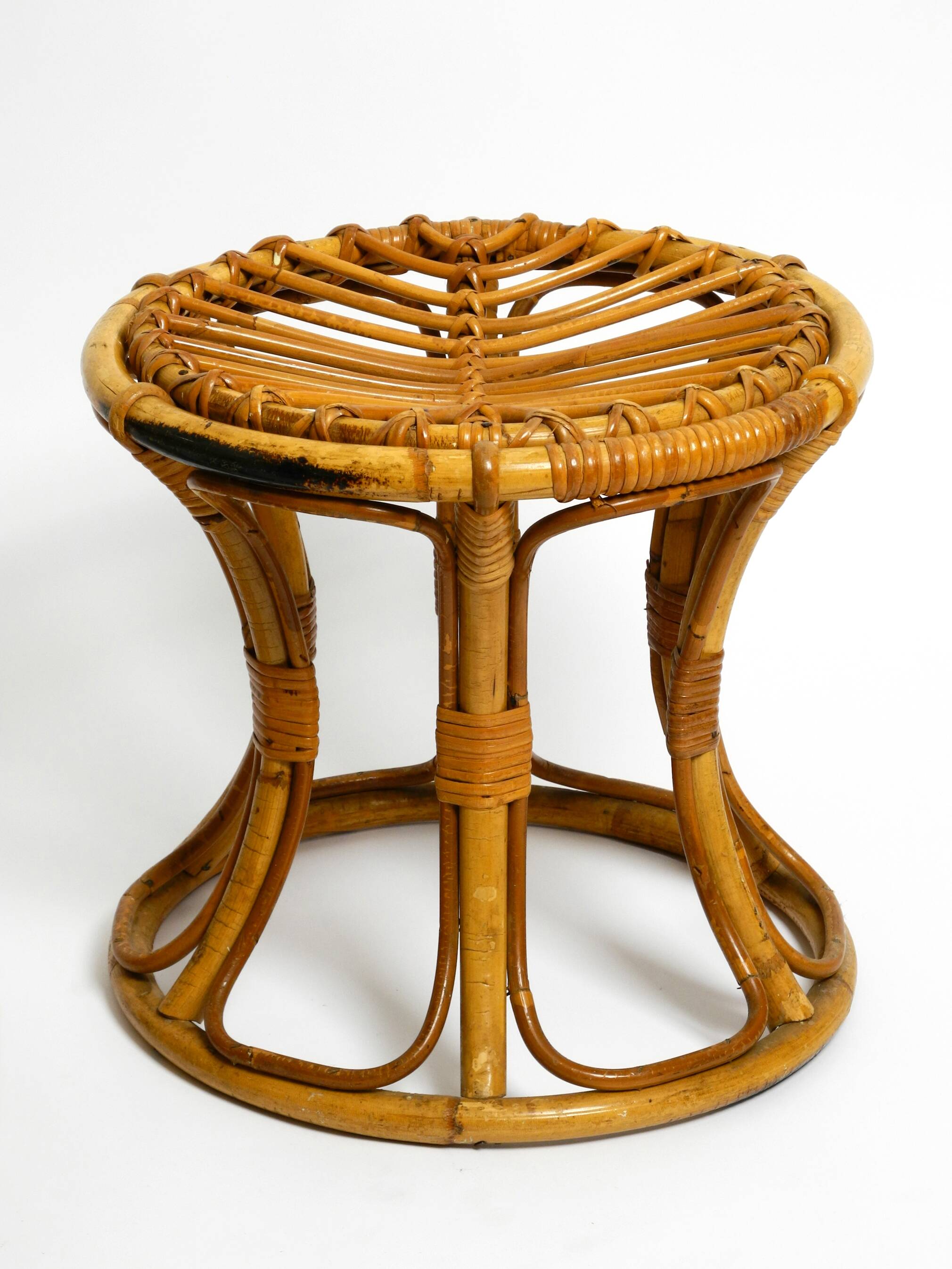 Pair of beautiful rare original 1960's Italian bamboo stools