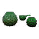 Italian green bubble glass vases and bowl by Empoli, set of 3, 1960s.