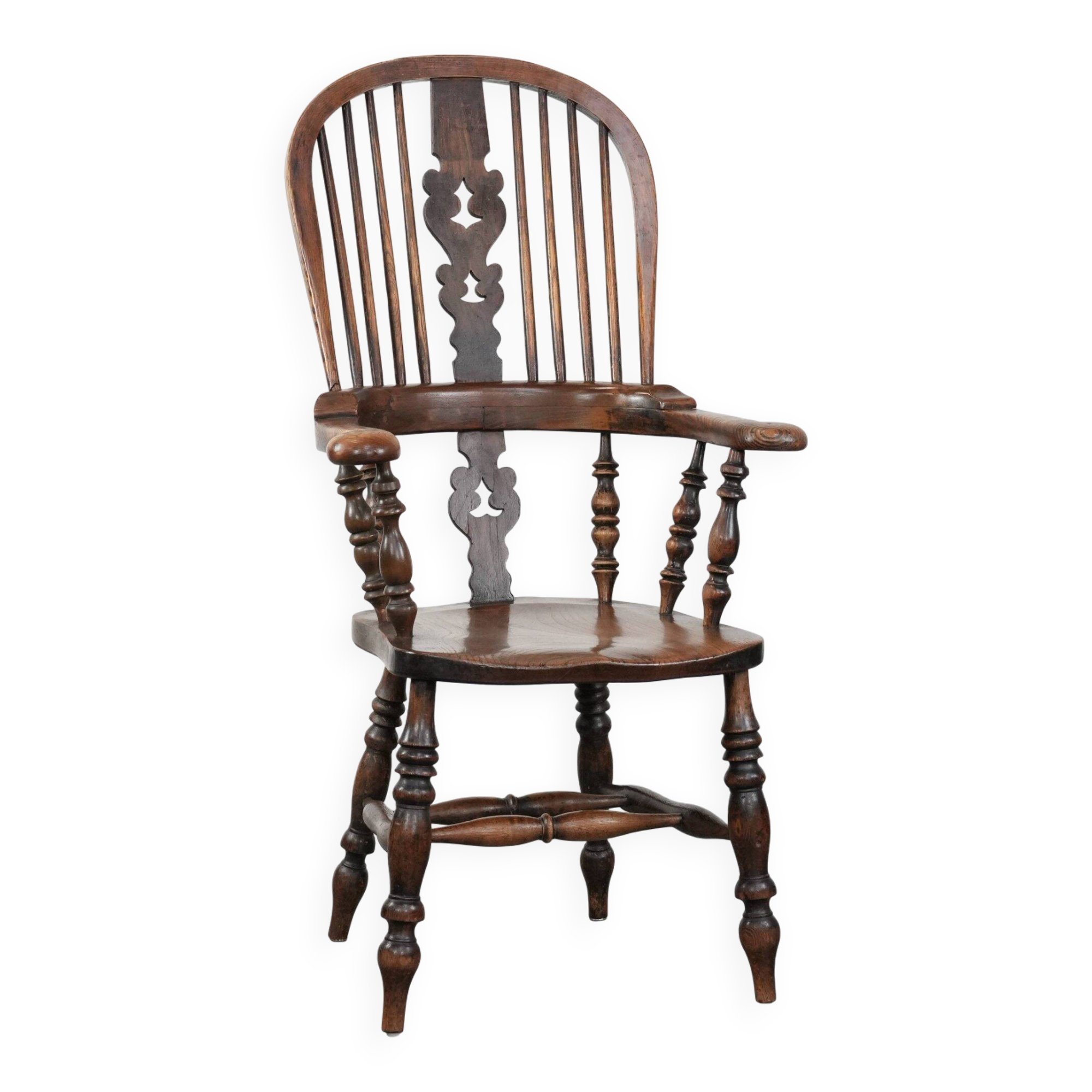 Antique English Highback Windsor Chair from the 18th Century