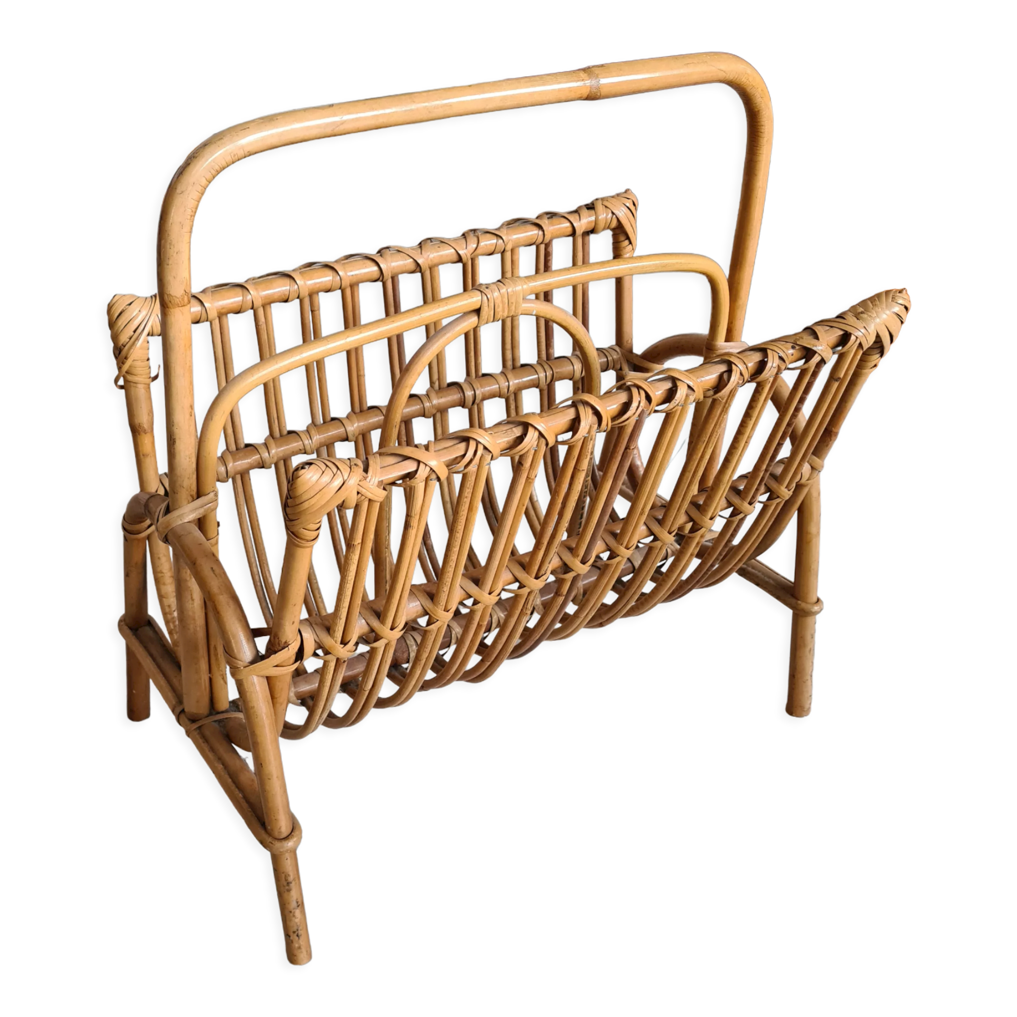 Rattan magazine holder
