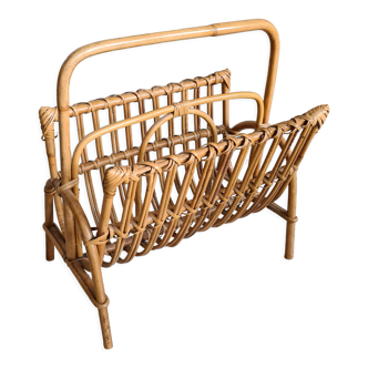 Rattan magazine holder