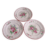Trois petites assiettes à dîner Saint-Clément peintes à la main