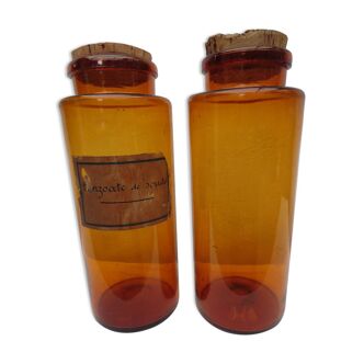 Pair of old apothecary vials