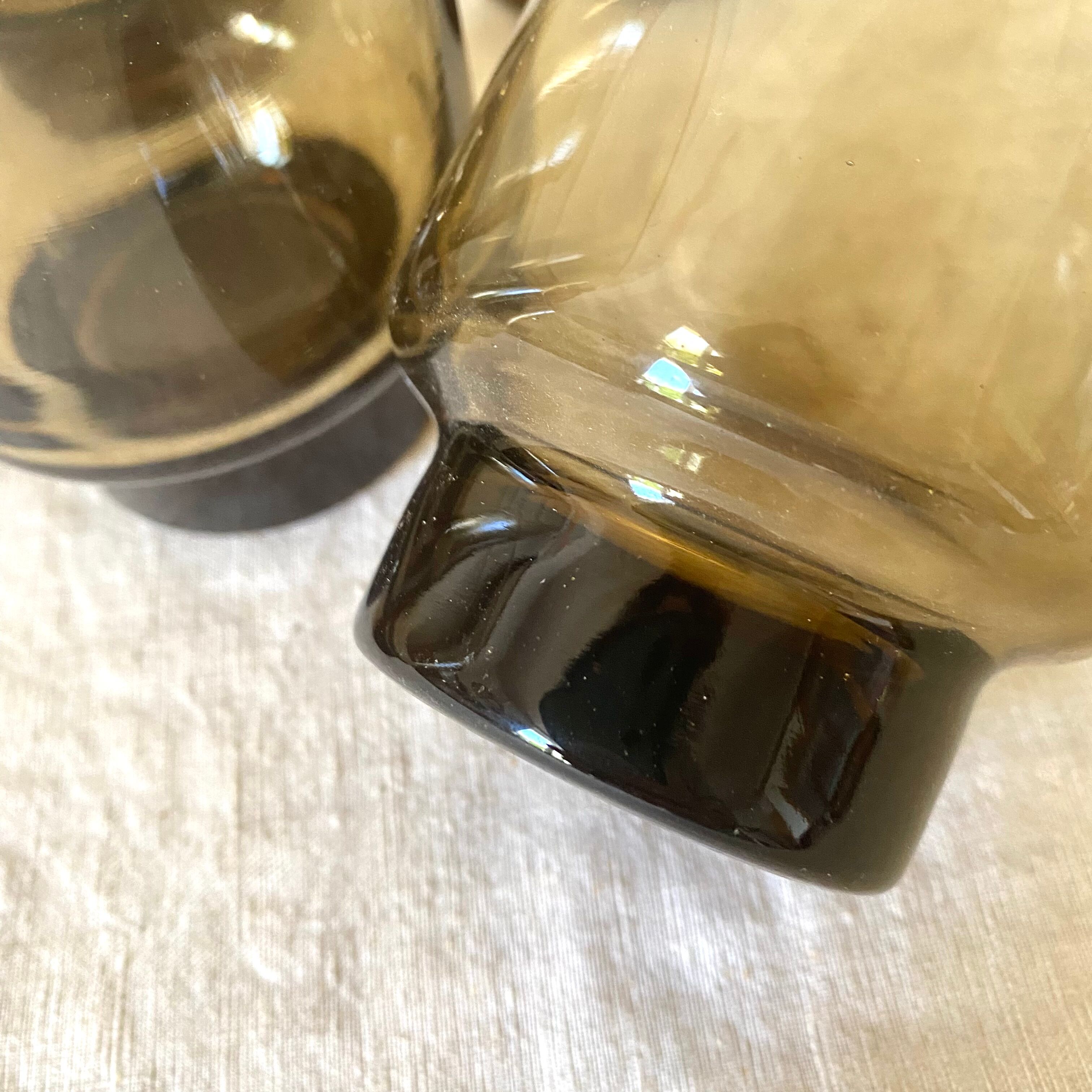 Vintage high glasses in smoked glass