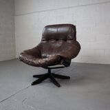Fauteuil pivotant en cuir par Gerald Easden pour Module Furniture, années 1960