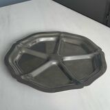 Plateau rond compartimenté en inox – Plateau de service vintage design