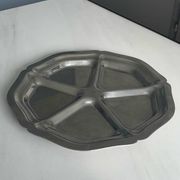 Plateau rond compartimenté en inox – Plateau de service vintage design