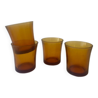 Duralex amber cup glasses