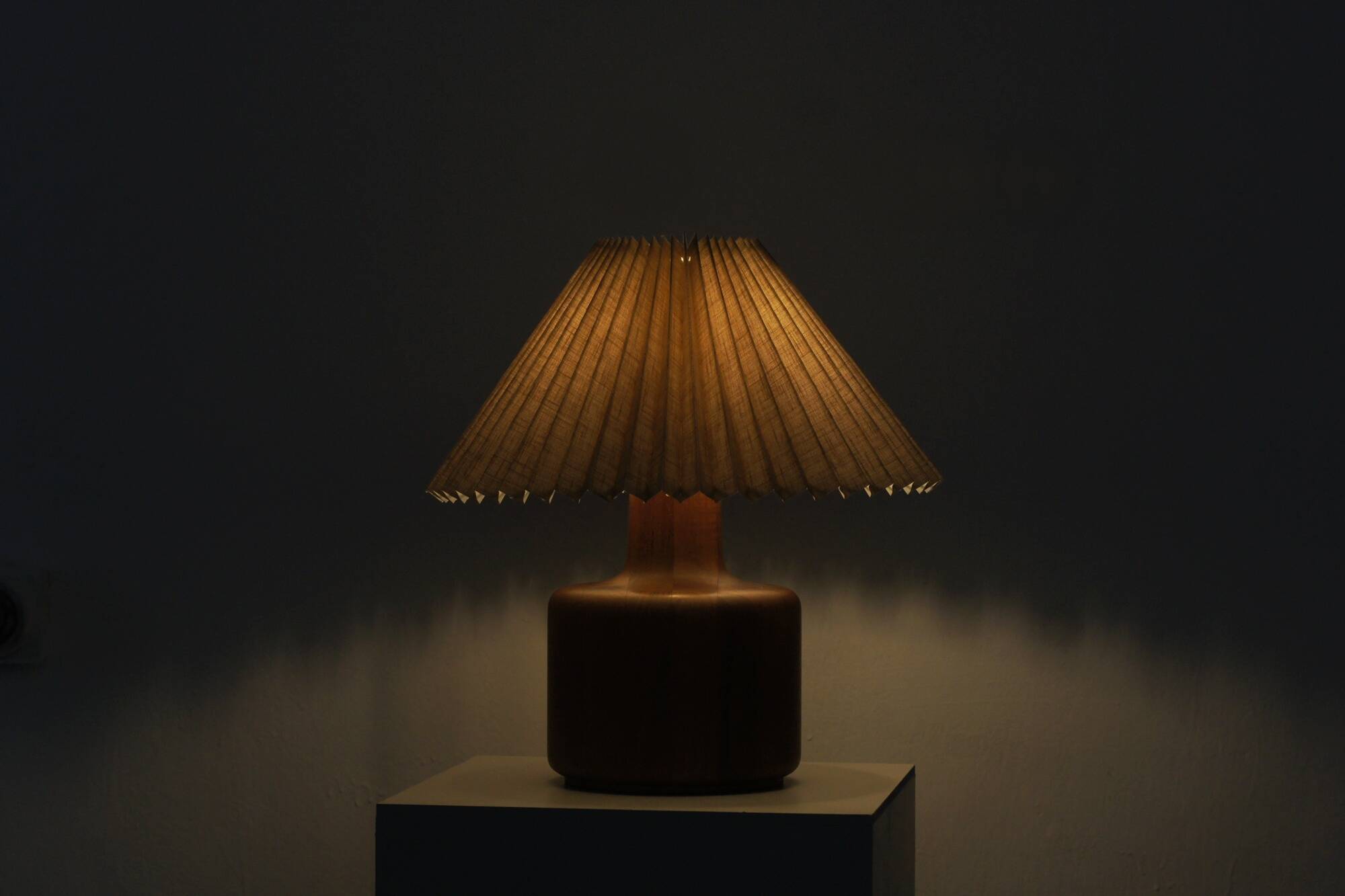 Vintage Scandinavian Table Lamp with Teak Base