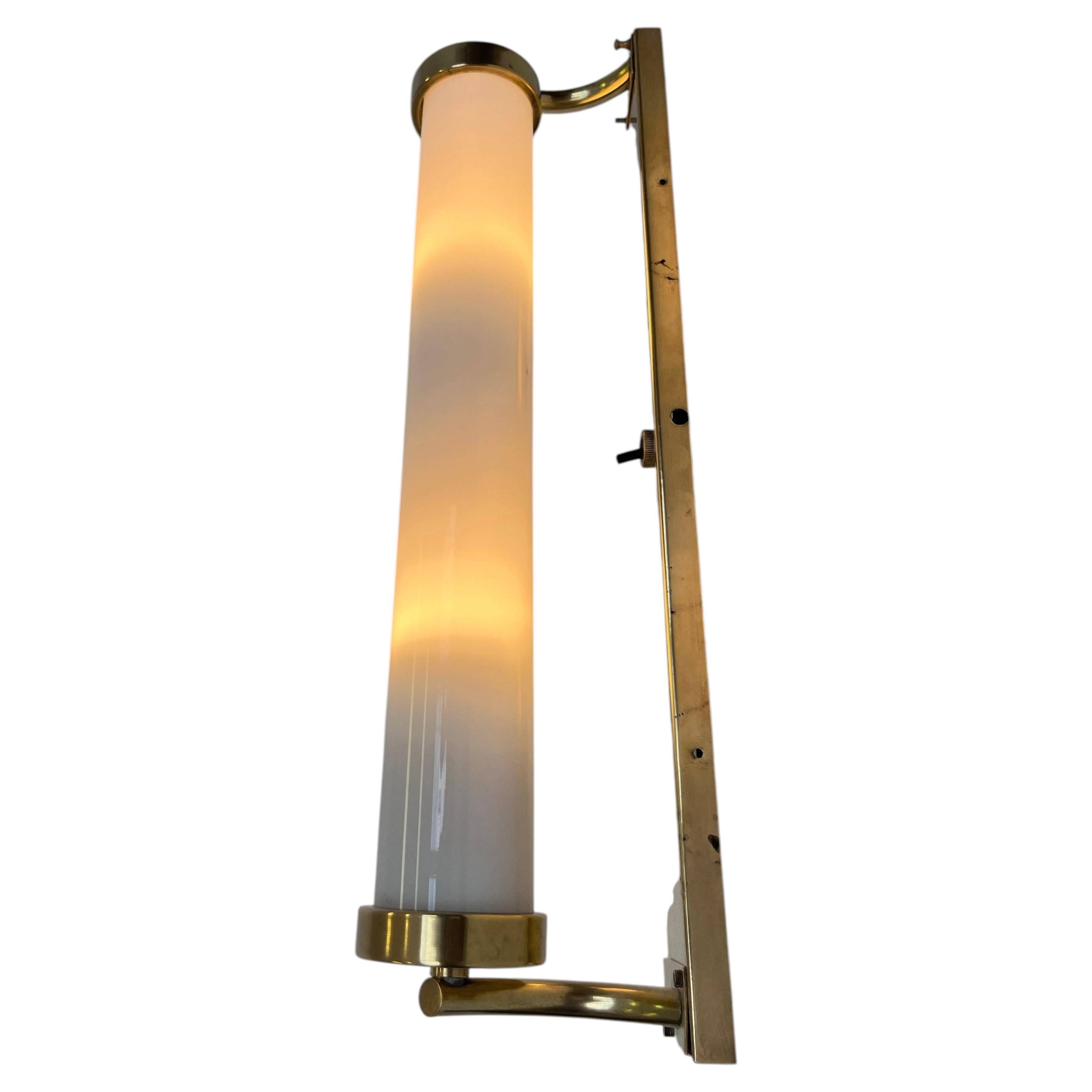 XXL Wall Sconce in Brass and Glass in Bauhaus Style, 1930s - Czechoslovakia