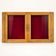 Vintage wall display cabinet in moulded wood and glass – burgundy background