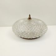 Vintage round ceiling lamp in glass and brass – Diameter 30 cm